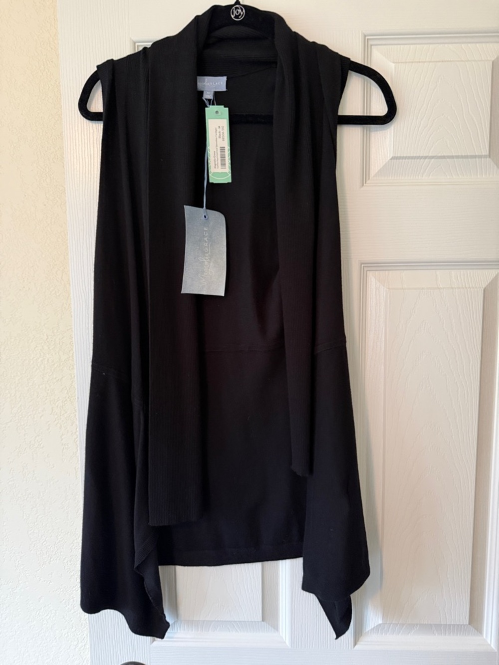 Magnolia Black Sleeveless Asymmetrical Cardigan